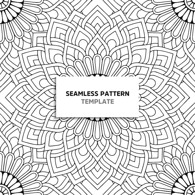 black and white mandala seamless pattern