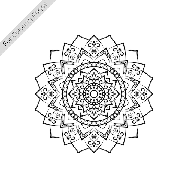 Black and white mandala with a pattern in the center