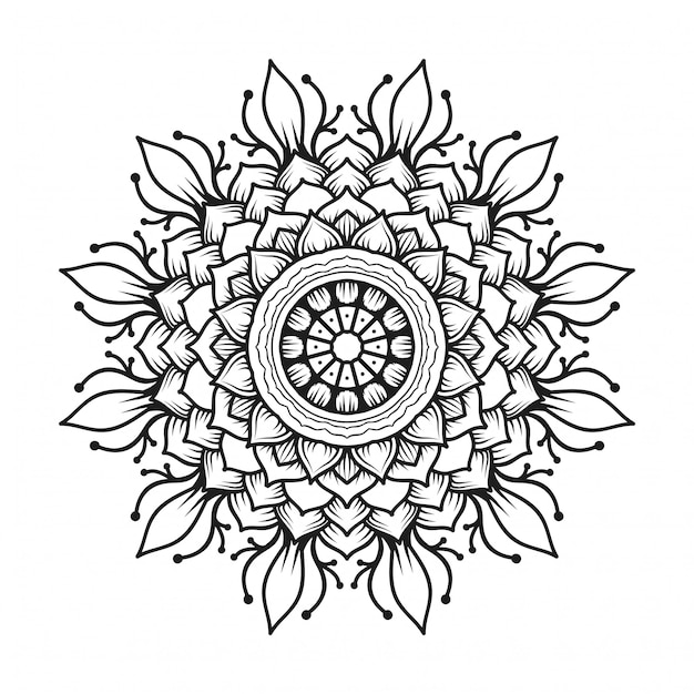 black and white Mandala