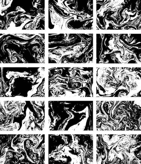 Black and white marble texture vector background Alcohol ink effect