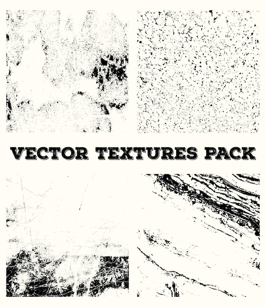 Black and white messy wall texture banner in pack of four