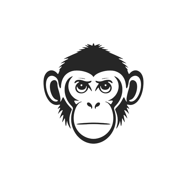 Black and white monkey logo to impart elegance to your brand