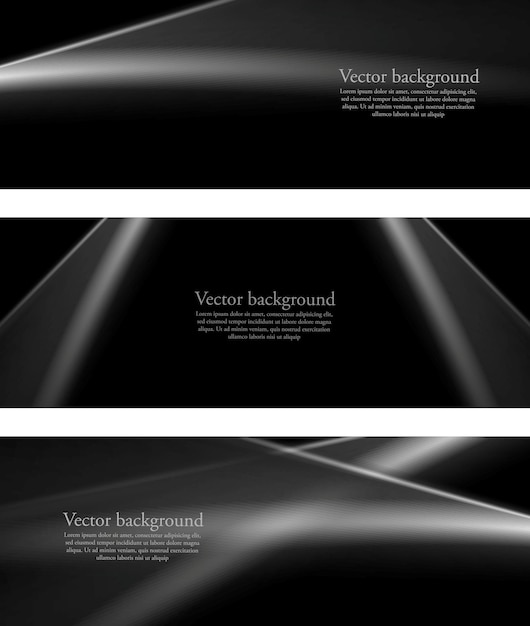 Black and white monochrome smooth lines banners