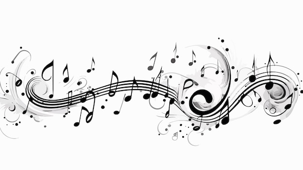 Black and White Music Notes Background for Graphic Design