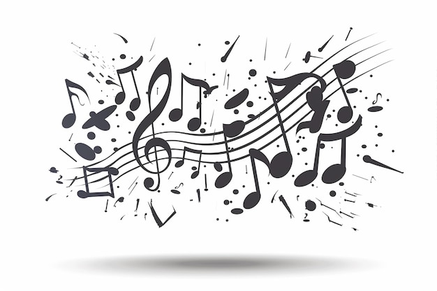 Black and White Music Notes Logo