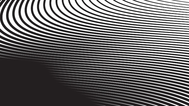 Vector black and white oblique curved lines background vector image for backdrop or presentation