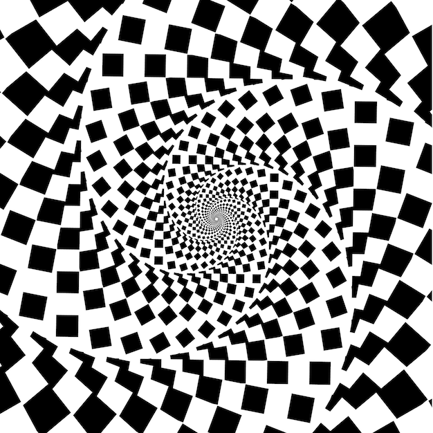 Black and white optical illusion Abstract background Pattern Spiral