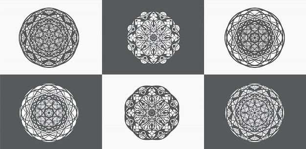 Black and White Ornamental Mandala Collections