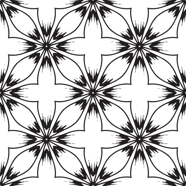 Black and White ornamental mandala seamless pattern