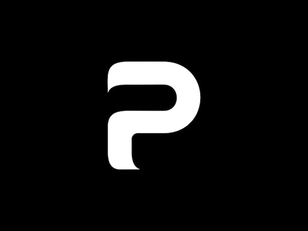 Vector a black and white p logo with a white p on a black background