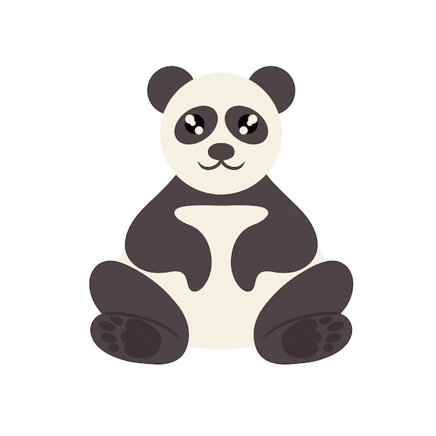 Black and white panda isolated on white background Image as design element Vector illustration