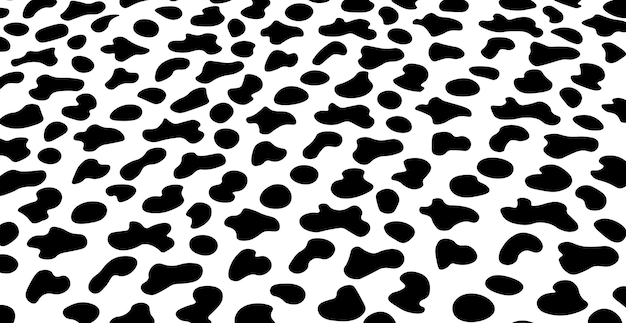 Black and white pattern texture cow skin spots Vector