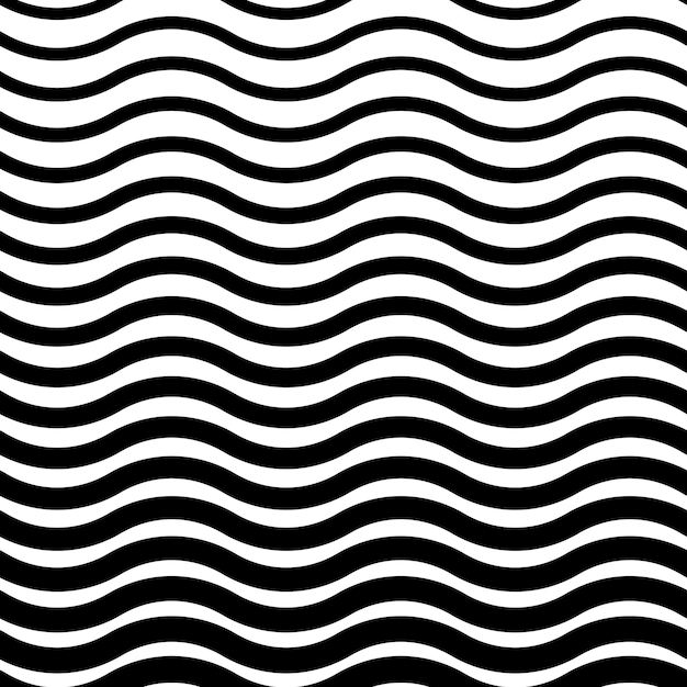 Black and white pattern of wavy horizontal lines in flat style for print and design Vector clipart