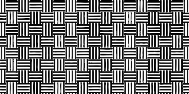 a black and white pattern with squares and lines