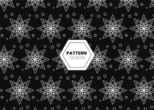 Black and white pattern with the words pattern design on a black background.