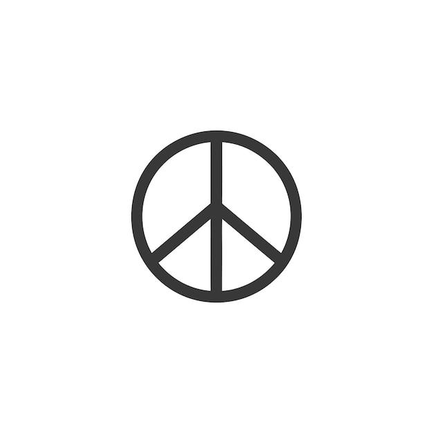 Vector black and white peace symbol icon