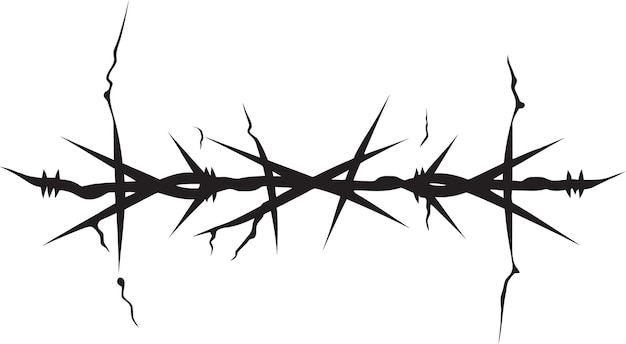 a black and white photo of a barbed wire fence