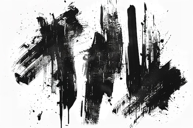 a black and white photo of a black and white drawing of a number of black inks