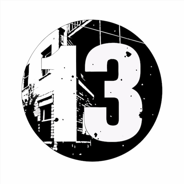 a black and white photo of a building with the number 3 on it