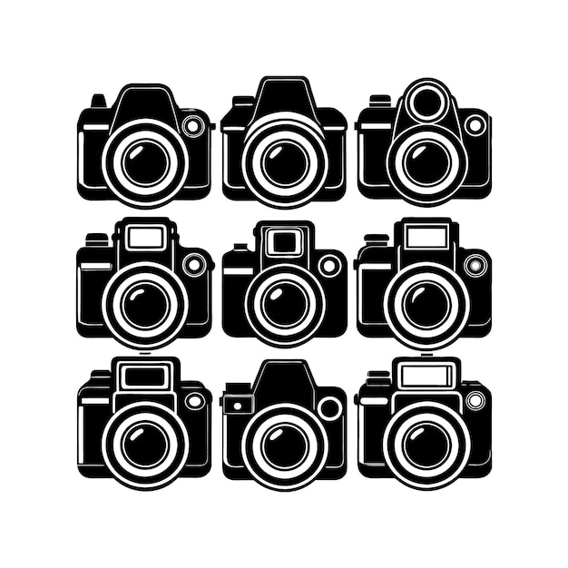 Vector a black and white photo of a camera with the words canon on it