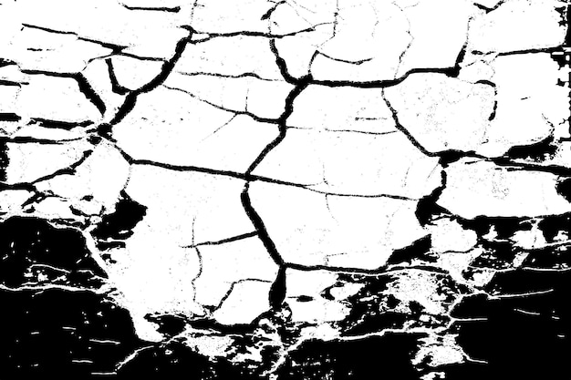 a black and white photo of a cracked wall