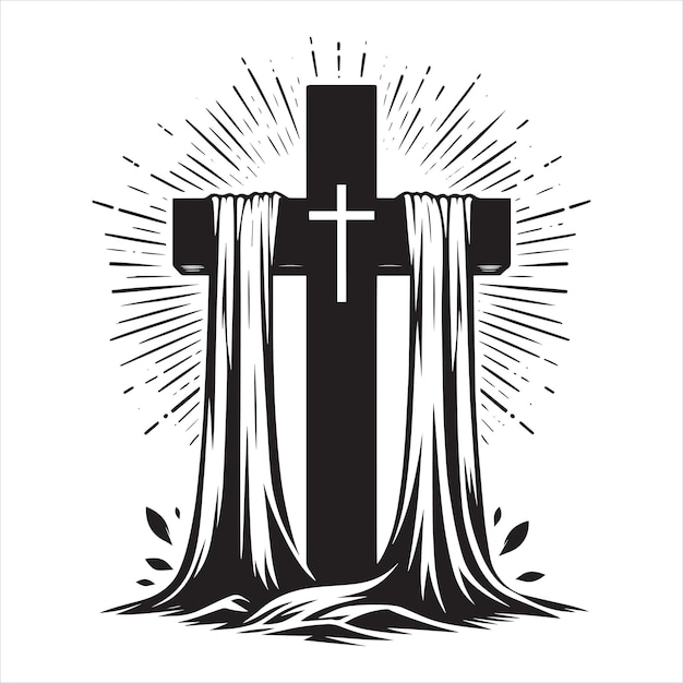 a black and white photo of a cross with the words jesus on it