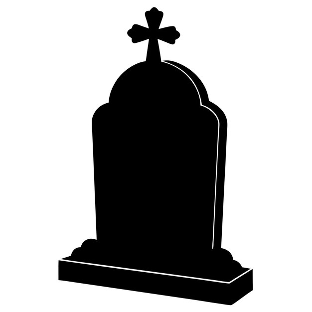 Vector a black and white photo of a grave marker