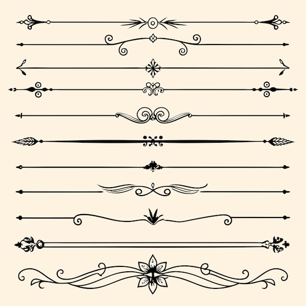 a black and white photo of a set of different designs