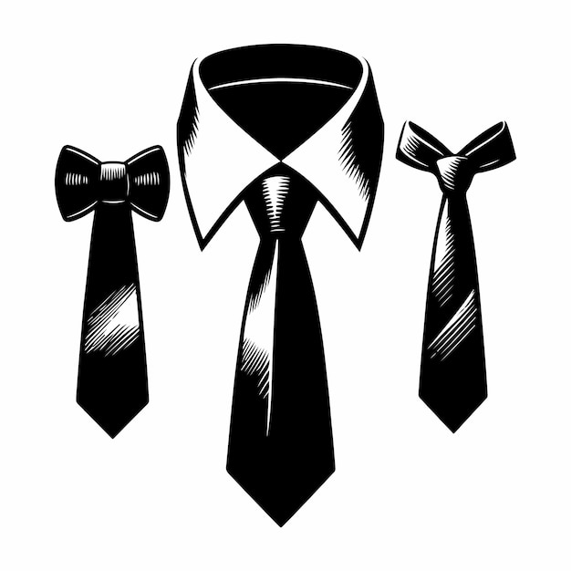 Vector a black and white photo of a tie with a tie on it