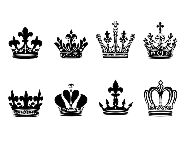 Vector a black and white picture of crowns with the word crown on it