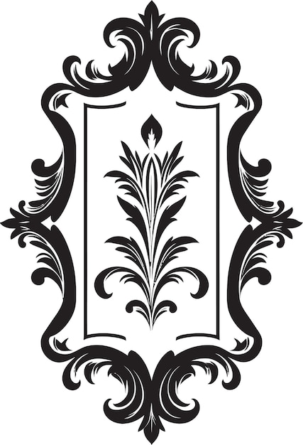 a black and white picture of a decorative design with a design in the middle