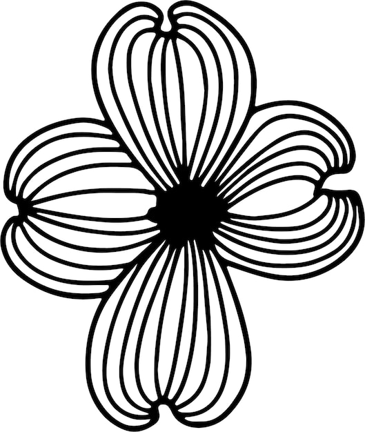 a black and white picture of a flower with a black center