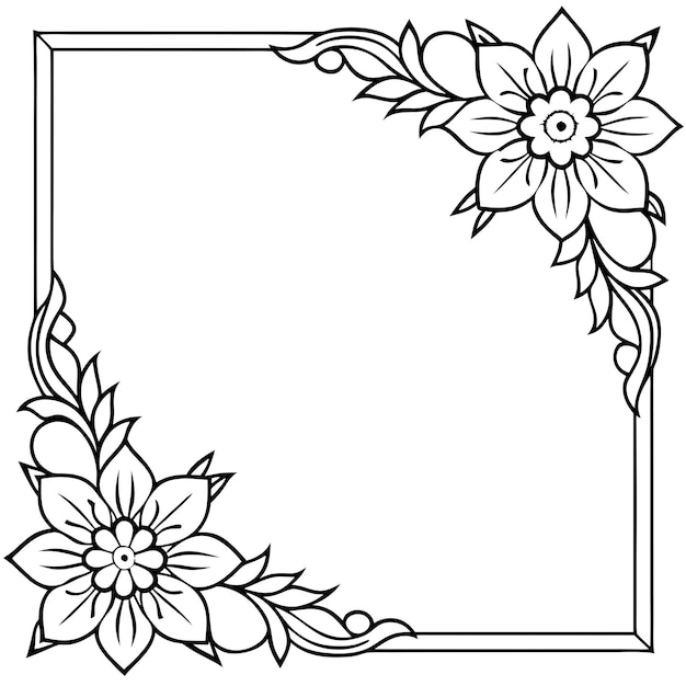 a black and white picture of flowers and a frame with a frame that says flowers