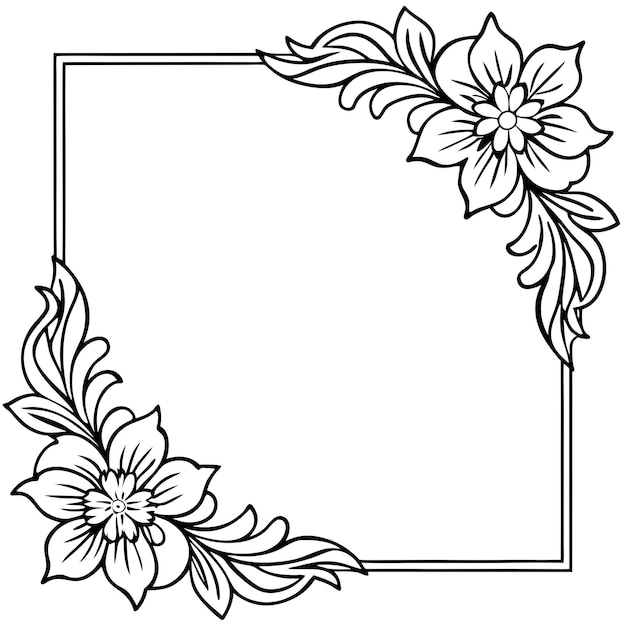 a black and white picture of flowers and a frame with a picture of flowers