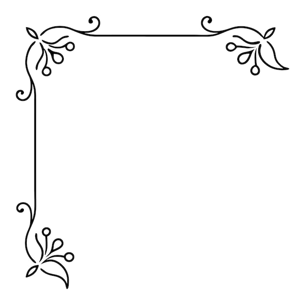 a black and white picture of a frame with a floral design on it