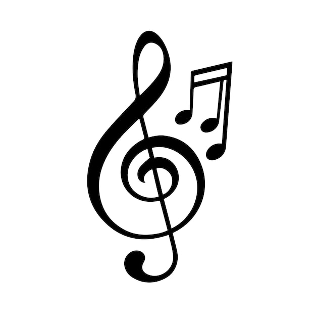 Vector a black and white picture of a music notes logos