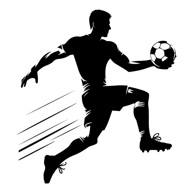 Vector a black and white picture of a soccer player with the number 7 on it