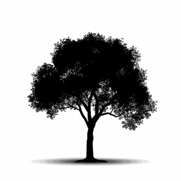 Vector a black and white picture of a tree with a black background