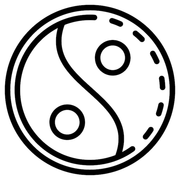 a black and white picture of a yin symbol in a circle