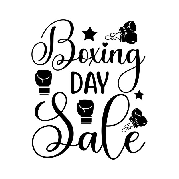 Vector a black and white poster that says boxing day sale