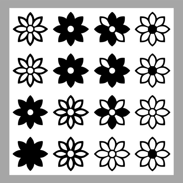 Vector a black and white poster with flowers on it