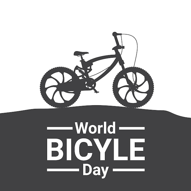 A black and white poster for world bicycle day.