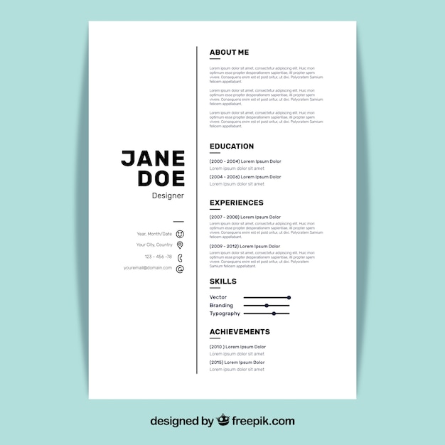 Black and white resume template