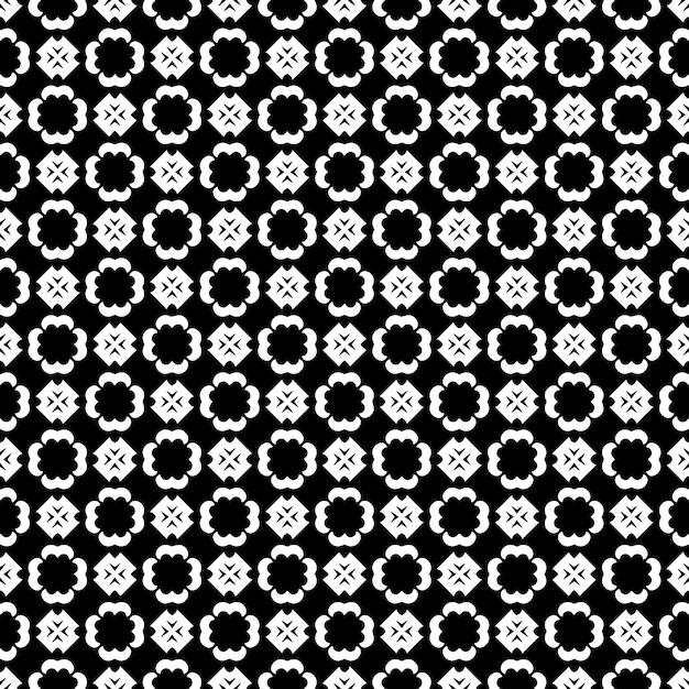 Black and white seamless abstract pattern Background and backdrop Grayscale ornamental design Mosaic ornaments Vector graphic illustration EPS10