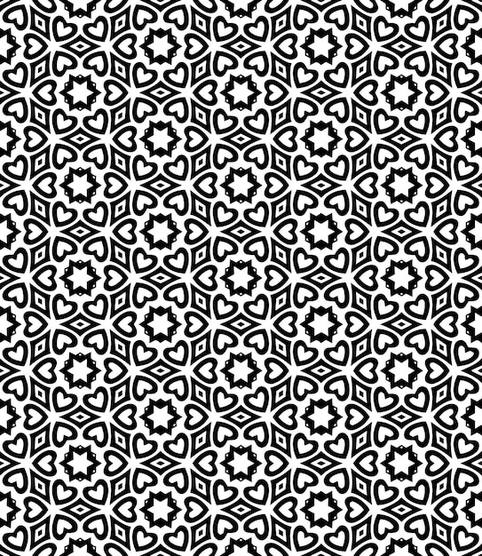 Black and white seamless abstract pattern Background and backdrop Grayscale ornamental design