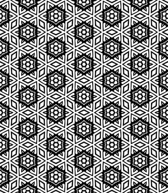 Black and white seamless abstract pattern Background and backdrop Grayscale ornamental design