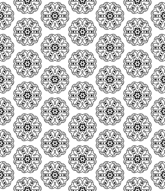 Black and white seamless abstract pattern Background and backdrop Grayscale ornamental design