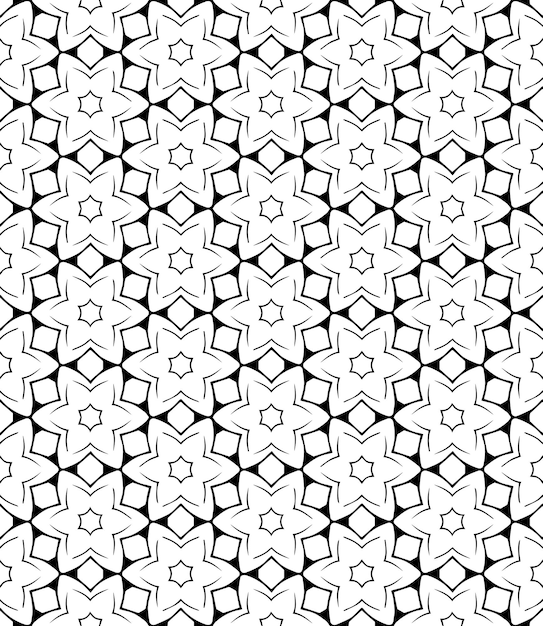 Black and white seamless abstract pattern Background and backdrop Grayscale ornamental design