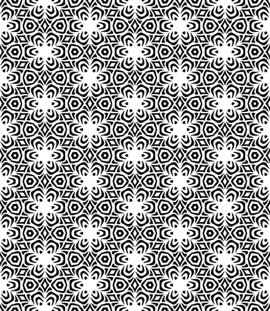 Black and white seamless abstract pattern Background and backdrop Grayscale ornamental design