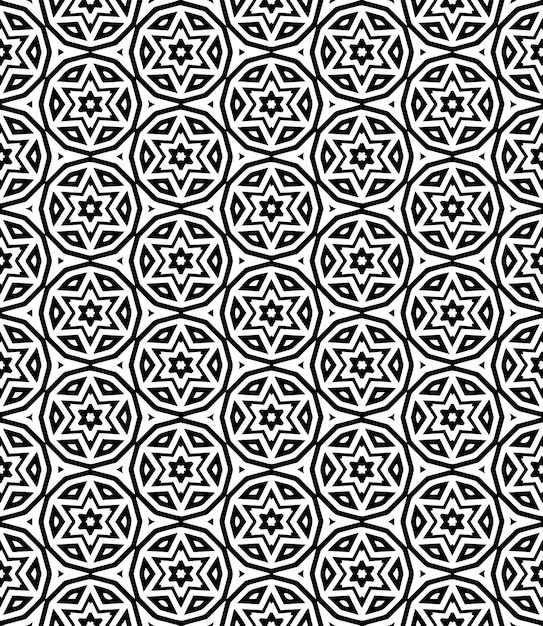 Black and white seamless abstract pattern Background and backdrop Grayscale ornamental design